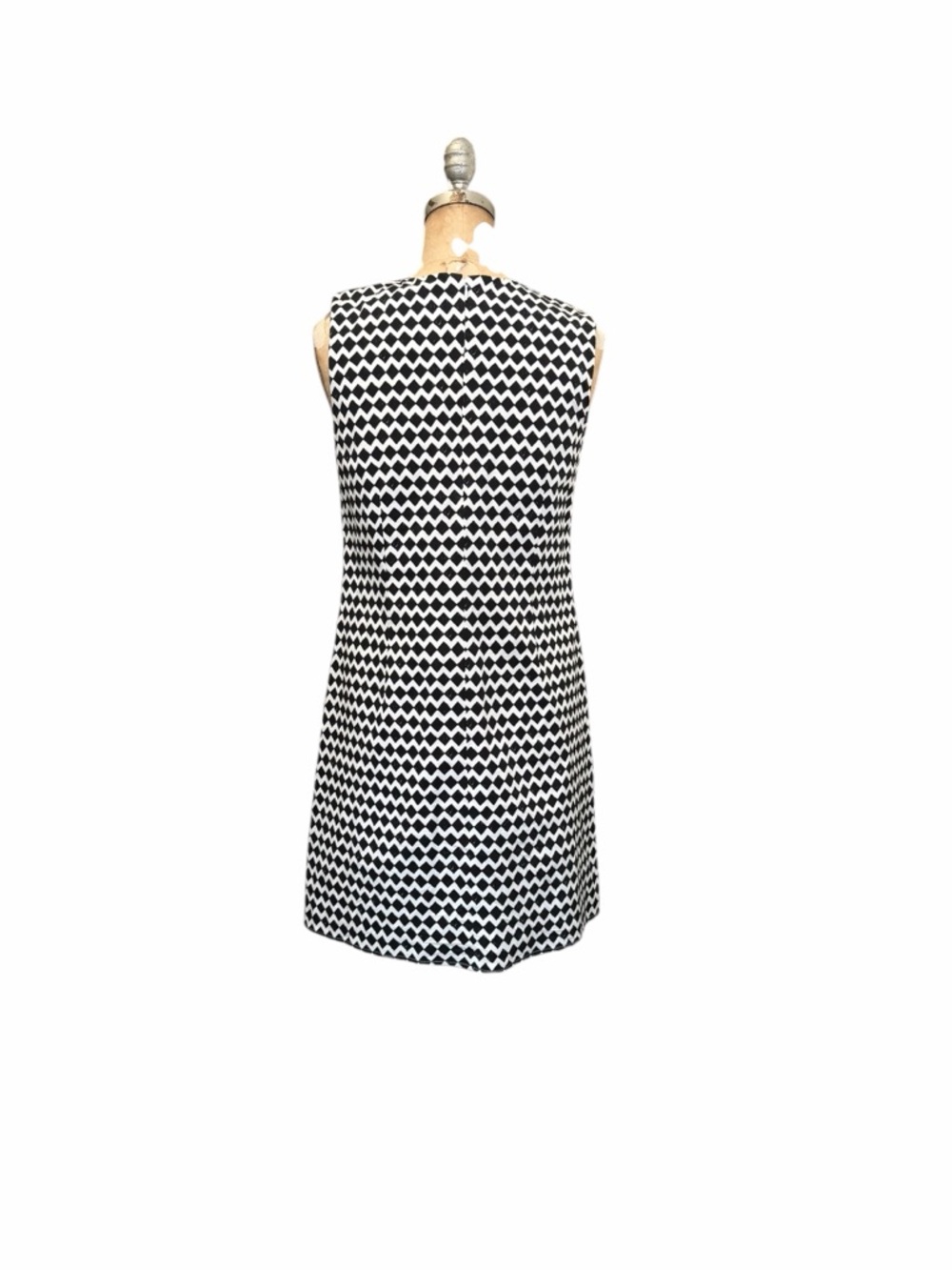 Theory NWT Adraya Pitch Cotton Black & White Geometric Sleeveless Shift Dress 6 - Picture 3 of 9